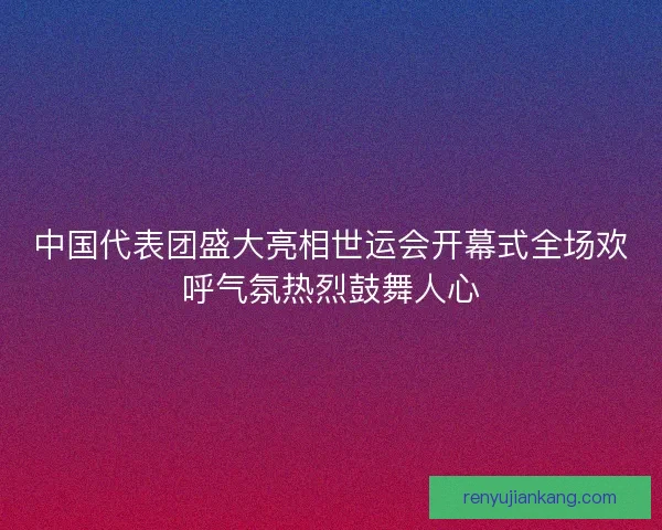 中国代表团盛大亮相世运会开幕式全场欢呼气氛热烈鼓舞人心